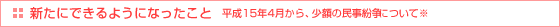新たにできるようになったこと　平成15年4月から、少額民事紛争について